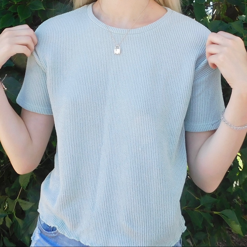 pastel green tshirt